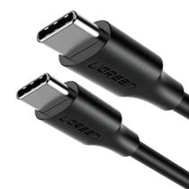 Cabo macho tipo C 2.0 A USB-C 2.0 3a 60w 1mt Ugreen Preto
