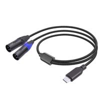 Cabo macho USB-C para Dual XLR Szlliyxs 2m para laptop e alto-falante