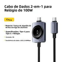 Cabo Magnético Essager De Carregamento Rápido 100W Para iPhone 17/16/15/14 E Apple Watch Tipo-C Para Cabo Magnético Essager De Carregamento Rápido 100W Para iPhone 17/16/15/14 E Apple Watch Tipo-C Para