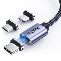 Cabo Magnético Turbo Dados Qc 3.0 Android 1 Metro (3 Em 1)