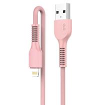 Cabo Miccell Lightning Letron Alta Resistência, PVC, 1M - Rosa VQ-D88