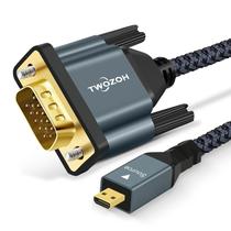 Cabo micro HDMI para VGA Twozoh 2m/6,6 pés 1080P 720p banhado a ouro