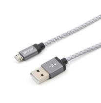 Cabo Micro Usb 1,5 Metros Titanium Nylon Trançado Geonav