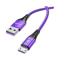 Cabo Micro USB de Carregamento Rápido 5A com LED - Cabo de Dados USB