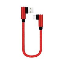 Cabo Micro USB e USB-C Duplo de 25cm - Carregamento Rápido 90 Graus