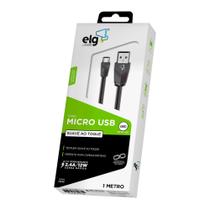 Cabo Micro USB ELG 2.4A Preto 1 Metro Cabo Micro USB ELG 2.4A Preto 1 Metro