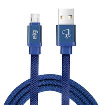 Cabo Micro USB ELG Tecido Canvas Azul 1m CNV510BE