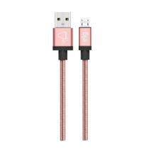 Cabo Micro USB em Aço Inox Ultra Resistente para Sincronização e Recarga 12W 2.4A com 1 metro Rose Gold INX510RG ELG