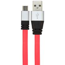 Cabo Micro USB Flat Celular de Silicone - Rosa