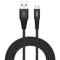 Cabo Micro USB I2GO 2m 2,4A Nylon Trançado Preto