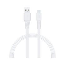 Cabo Micro USB I2GO Flexível Basic Flat Branco 1,2m
