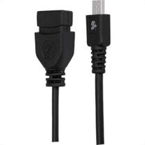 Cabo Micro Usb Mobile - Micro Usb + Usb A Femea - 17Cm - Preto 018-0112 Cabo Micro Usb Mobile - Micro Usb + Usb A Femea - 17Cm - Preto 018-0112