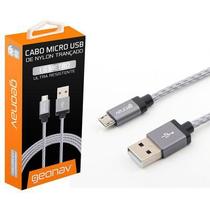 Cabo Micro USB Nylon 1.5 Metros para Smartphone MIC15G - Geonav