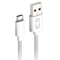 Cabo Micro USB para USB - 2 Metros - Branco - C3Tech CB-M21WH C3PLUS Cabo Micro USB para USB - 2 Metros - Branco - C3Tech CB-M21WH C3PLUS