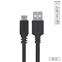 Cabo micro usb para usb a 2.0 50cm preto - pmuap-05