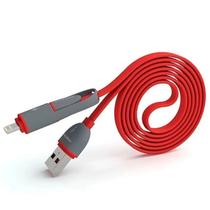 Cabo Micro-USB Pineng PN-301 2 Em 1 Iph vermelho