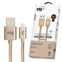 CABO MICRO USB REFORÇADO NYLON ELG 12W 2.1A Dourado CABO MICRO USB REFORÇADO NYLON ELG 12W 2.1A Dourado