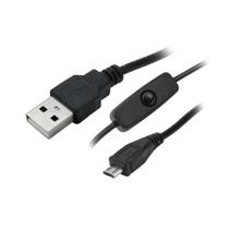 Cabo micro usb robotica - micro usb + usb a macho - on/off - 1.20m - preto