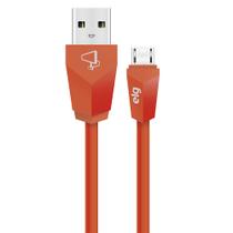 Cabo Micro USB, Sincronização e Recarga 12W 2.4A, Textura Suave ao Toque, 1 metro, Laranja, M510LR, ELG Cabo Micro USB, Sincronização e Recarga 12W 2.4A, Textura Suave ao Toque, 1 metro, Laranja, M510LR, ELG