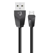 Cabo Micro USB, Sincronização e Recarga 12W 2.4A, Textura Suave ao Toque com Blindagem, 1,8 metro, Preto, M518, ELG Cabo Micro USB, Sincronização e Recarga 12W 2.4A, Textura Suave ao Toque com Blindagem, 1,8 metro, Preto, M518, ELG