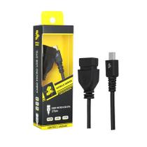 Cabo Micro USB + USB A femea - 17CM preto 018-0112