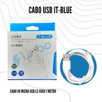 Cabo micro usb v8 1 metro le-836 it-blue