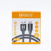 Cabo Micro USB V8 1 Metro Nylon Reforçado Hrebos HS-213
