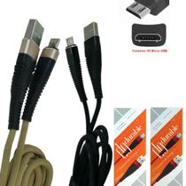 Cabo Micro USB V8 carregador e dados para celular - Kit com 2 cabos 1 metro