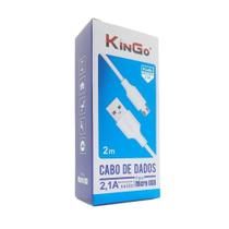 Cabo Micro-USB V8 Kingo Branco 2 metros 2.1A para K8 Plus