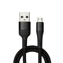 Cabo Micro USB V8 Nylon Trançado 1m Preto Carregamento Rápido 2A Android Reforçado Cabo Micro USB V8 Nylon Trançado 1m Preto Carregamento Rápido 2A Android Reforçado