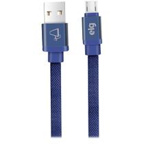 Cabo Micro Usb V8 Tecido Em Canvas Reforçado Flat Azul Cnv510be Elg