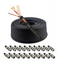 Cabo Microfone Balanceado Estereo 100 Metro Ksr S30 com 20 plugs Xlr Cabo Microfone Balanceado Estereo 100 Metro Ksr S30 com 20 plugs Xlr