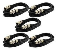 Cabo Microfone/dmx - Xlr/canon Balanceado 10 Mts 5 Unidades Cabo Microfone/dmx - Xlr/canon Balanceado 10 Mts 5 Unidades