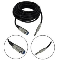 Cabo Microfone e Violão Mono P10 para XLR Fêmea 5 Metros Cabo Microfone e Violão Mono P10 para XLR Fêmea 5 Metros