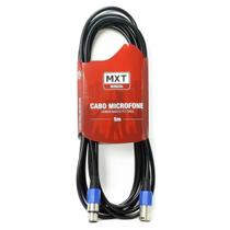 Cabo microfone prof mxt cannon macho x cannon femea 5 metros