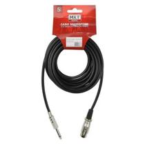 Cabo microfone profissional mxt p10 x cannon femea 5 metros