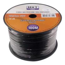 Cabo Microfone Xlr Balanceado Estereo Dmx Bobina 100m Mxt Cabo Microfone Xlr Balanceado Estereo Dmx Bobina 100m Mxt