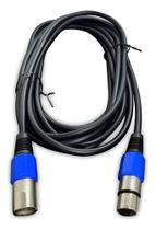 Cabo Microfone Xlr (canon) Macho E Femea Balanceado 2 Metros