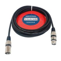 Cabo Microfone Xlr Canon Macho E Femea Balanceado 3 Metros