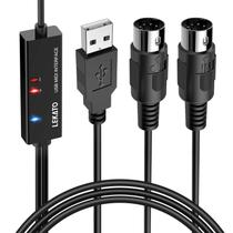 Cabo MIDI para USB LEKATO MTU-10 2m para teclado Windows/Mac Cabo MIDI para USB LEKATO MTU-10 2m para teclado Windows/Mac