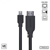 Cabo mini displayport macho para hdmi 2.0 macho 2 metros - pmdph4k-2