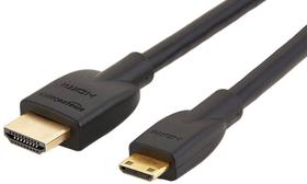Cabo Mini HDMI de alta velocidade Amazon Basics para HDMI 1,8 m preto