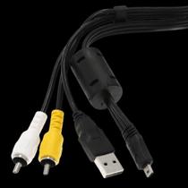 Cabo Mini USB 8 Pin UC-E6 RCA Áudio/Vídeo para Câmeras Digitais (CB-AVC5) - WorldView