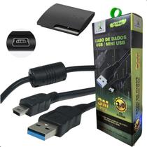 Cabo Mini Usb V3 C/ Filtro 3.0 P/ Controle Ps3 Gps Câmera 3 Metros