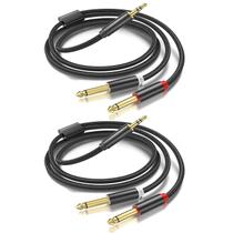Cabo Mono Breakout (2 Unidades) - 1m, 3,5mm para 2x 6,35mm (TS)