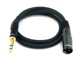 Cabo Monoprice XLR macho para 1/4 de polegada TRS macho 16AWG 1m preto Cabo Monoprice XLR macho para 1/4 de polegada TRS macho 16AWG 1m preto