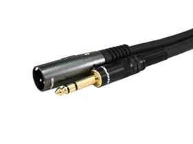 Cabo Monoprice XLR macho para 1/4" TRS macho 6 pés banhado a ouro