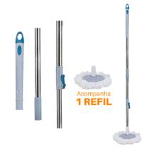 Cabo Mop Giratório Completo Com 138 Cm e 1 Refil para Limpeza Eficiente