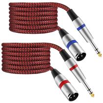 Cabo Mugteeve XLR macho para 1/4 TRS balanceado em nylon trançado de 4,5 m Cabo Mugteeve XLR macho para 1/4 TRS balanceado em nylon trançado de 4,5 m