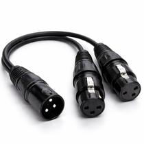 Cabo Mxt 1 Metro Xlr Tipo Y Splitter Xlr Macho Para Dual Xlr Fêmea